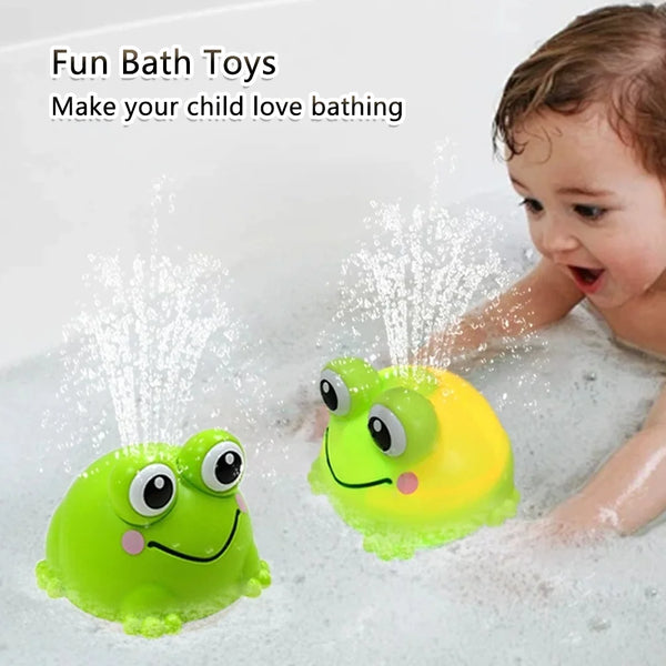 Baby Spray Water Frog Bath Toy with LED Light